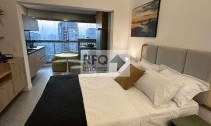 Aluguel de Studio em Condomínio no Jardim das Acácias, São Paulo-SP: 1 quarto, 1 sala, 1 banheiro, 1 vaga, 32m².