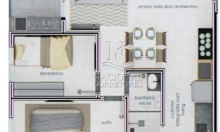 Apartamento Garden à venda, 2 quartos, 1 suíte, 1 vaga, Campestre - Santo André/SP