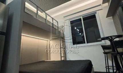 Studio mobiliado para locação com 20m² - 1 dormitório, 1 banheiro - Santa Paula - São Caetano do Sul - SP
