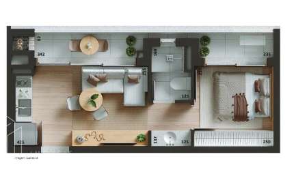 Apartamento com 1 quarto à venda no Batel, Curitiba 