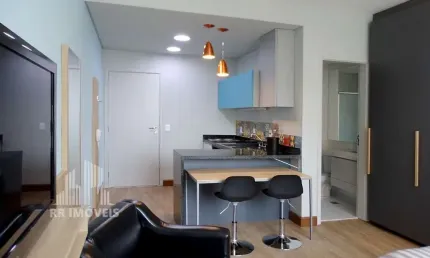 Rr8357 studio mobiliado 26m² condomínio selenita residence long stay - oportunidade - 1 dorm 1 vaga - barueri sp - ótima localização - bethaville