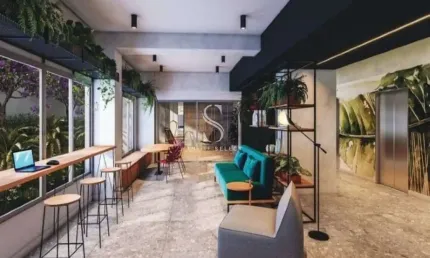 Condomínio helbot b.liv no brooklin, apartamento de 40m² com 2 dormitórios, varanda, sem vaga.