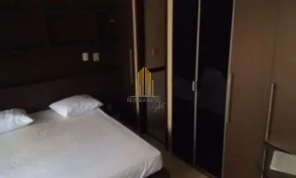 Condomínio meliá ibirapuera - studio de 28m² com quarto, cozinha, banheiro e vaga.