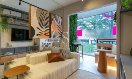 Edifício bracon perdizes - apartamento de 34m² com 2 quartos, sala, cozinha e banheiro.