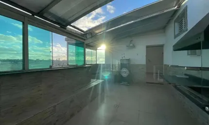 Cobertura com ampla vista, terraço com churrasqueira, condomínio san domingos, 2 dormitórios e 1 va