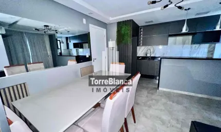 Apartamento mobiliado, locação, 02 dormitórios, 1 vaga, sacada com churrasqueira, 62m², condomínio