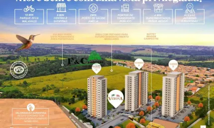 Apartamento para Venda em Paulínia, João Aranha, 2 dormitórios, 1 banheiro, 1 vaga