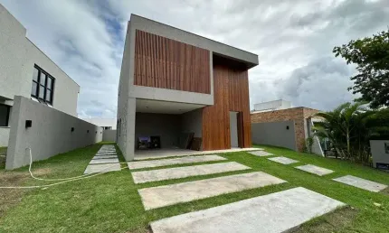 Casa espetacular 4/4 com suíte e área gourmet privativa em alphaville ln2, camaçari/ba
