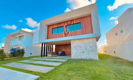 Cód. 238 alphaville litoral norte 2 casa 4 suítes com pé direito duplo