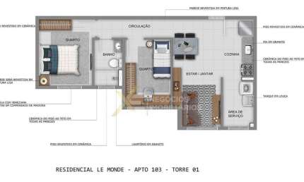 Apartamento com 1 quarto à venda na Rua Alexander Graham Bell, S/N, Parque Jamaica, Londrina