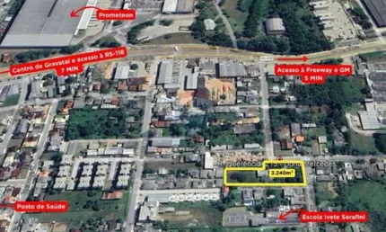 Ampla área de esquina com 3.240m²,  próximo à empresa prometeon, no parque dos anjos, em gravataí