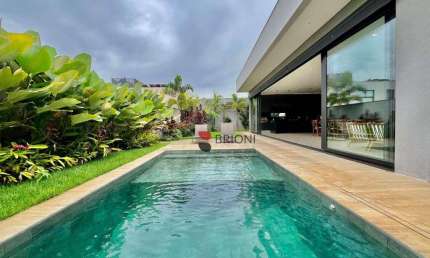Casa térrea alto padrão com 370m², 4 quartos/suítes, à venda no Condomínio Borda do Parque em Ribeirão Preto/SP I Imobiliária Brioni imóveis