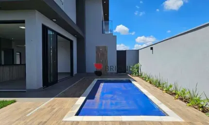 Casa sobrado alto padrão em Condomínio Vivendas da Mata, com 210m², 3 quartos/suítes, à venda em Ribeirão Preto/SP I Imobiliária Brioni Imóveis