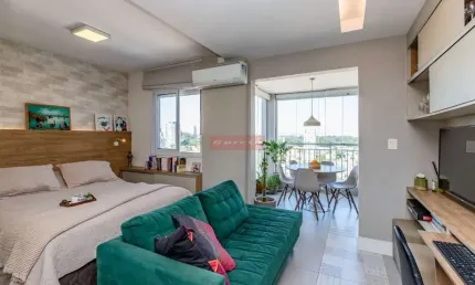 Apartamento studio 37m² - mobiliado - chácara santo antônio