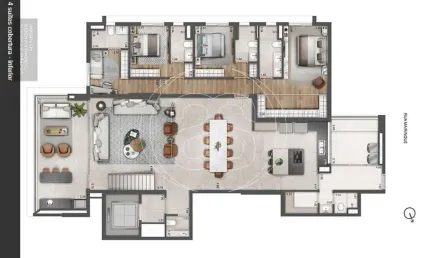 Cobertura duplex de 321,00 m² com 4 suítes e 4 vagas - entrega em 30/09/2025