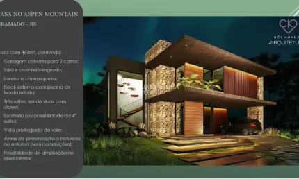 Casa em condomínio fechado com 3 quartos à venda na Ers-235, 5, Aspen Mountain, Gramado, 464 m2 por R$ 8.500.000