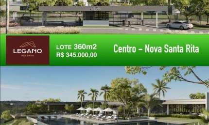Terreno em condomínio fechado à venda na Acácias, 33, Centro, Nova Santa Rita, 360 m2 por R$ 345.000