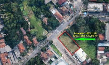 Terreno em condomínio fechado à venda na Rua Santa Maria, 34, Nossa Senhora das Graças, Canoas, 739 m2 por R$ 1.350.000