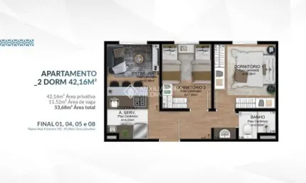 Apartamento com 2 quartos à venda na Aristides Lobo, 157, Ipiranga, Sapucaia do Sul, 31 m2 por R$ 184.195