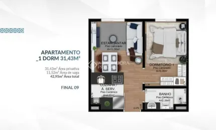 Apartamento com 1 quarto à venda na Aristides Lobo, 157, Ipiranga, Sapucaia do Sul, 31 m2 por R$ 171.390