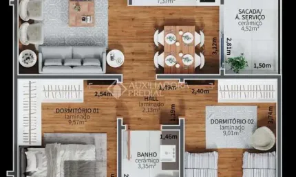 Apartamento com 2 quartos à venda na Rua Picada Capivara, 30, Campina, São Leopoldo, 54 m2 por R$ 257.969