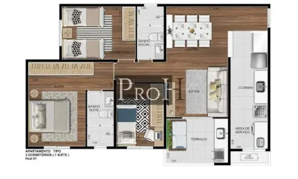 Apartamento com 3 quartos à venda no Fundação, São Caetano do Sul 