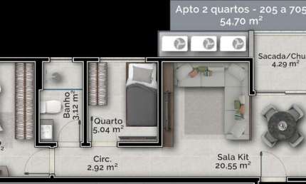 Apartamento com 2 quartos à venda na Rua Capitão Romualdo de Barros, 583, Carvoeira, Florianópolis, 54 m2 por R$ 665.000