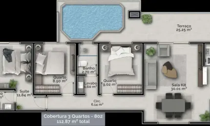 Cobertura com 3 quartos à venda na Rua Capitão Romualdo de Barros, 583, Carvoeira, Florianópolis, 112 m2 por R$ 1.320.000