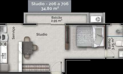 Apartamento com 1 quarto à venda na Rua Capitão Romualdo de Barros, 583, Carvoeira, Florianópolis, 34 m2 por R$ 501.000
