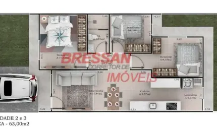 Casa nova com 3 quartos bairro periolo com amplo e fino acabamento