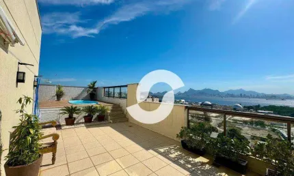 Você não vai achar nada igual! Cobertura linear de 3 dormitórios e 2 vagas em prédio novo - Centro - Niterói/RJ