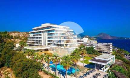 Cobertura em apart hotel com vista panorâmica mar no Gragoatá, com vaga própria e lazer! R$900mil - Niterói/RJ