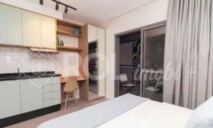 STUDIO MOBILIADO COM 25 M² -  COM VARANDA - SEM VAGA - VENDA