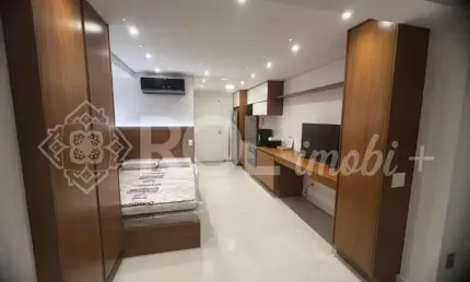 Studio mobiliado - varanda - novo - avenida poméia - locação