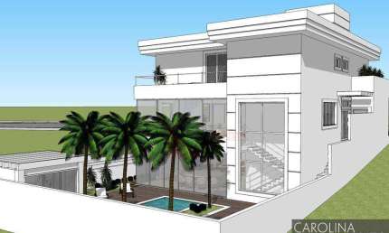 Casa em construção, 3 andares, condomínio de  alto padrão. Piscina no subsolo.