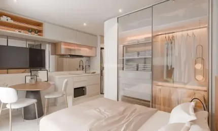 Studio 19m² no Campina do Siqueira - Curitiba,PR - 22139