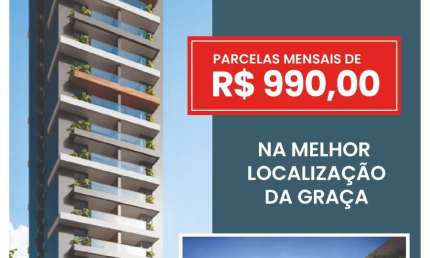 Lançamento   Quarto e Sala na Graça c/Suite e Varanda -SEVEN GRAÇA