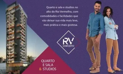 Lançamento studios e quarto e sala rv-conceito- rio vermelho