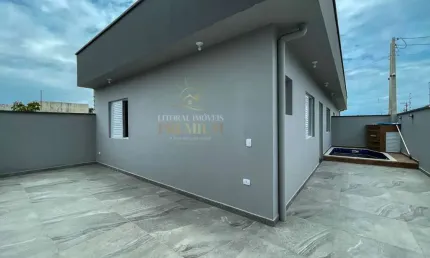 Casa térrea à venda com piscina, 2 quarto(s),  sendo 1 suíte(s)  no bairro são josé, 1500 metros da praia, peruíbe-sp