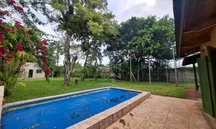 Chácara rural à venda com piscina, ,   no bairro estância leão novaes, 1500 metros da praia, peruíbe-sp