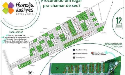 Terrenos em bairro planejado em Nova Santa Rita - Floresta dos Ipês.
