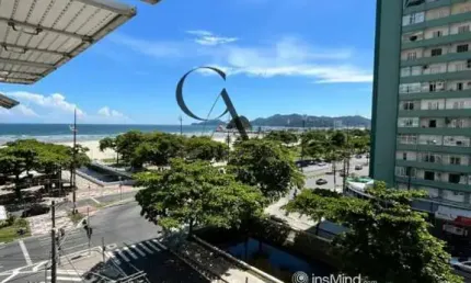 Apartamento com linda vista mar 2 dormitórios, 1 banheiro, 1 vaga,venda,pompéia em santos