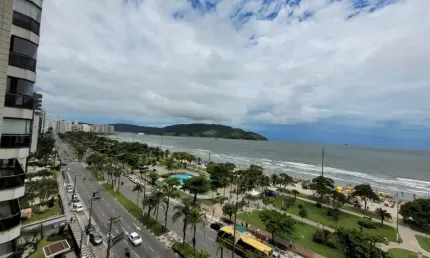 APTO VISTA TOTAL MAR - 2 DOM - 2 BANHEIROS- 1 VAGA - APARECIDA - SANTOS/SP