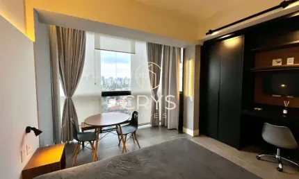 Apartamento à venda na vila olímpia, são paulo: 1 quarto, 1 suíte, 1 sala, 1 banheiro, 1 vaga de garagem.
