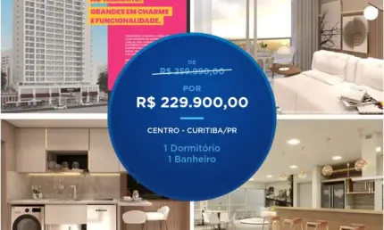 Studio manhattan tower com 1 dormitório à venda por r$ 229.990,00 - centro - curitiba/pr