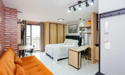 Studio moderno 100% mobiliado no centro de Curitiba