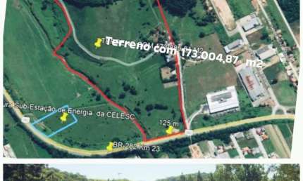Terreno para Logística, Comércio ou Indústria, área total de: 173.004,87 Santo Amaro Imperatriz/Florianópolis SC