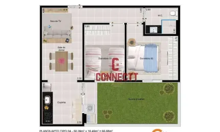 Apartamento com 2 dormitórios à venda, 66 m² por R$ 285.000,00 - Bonfim Paulista - Ribeirão Preto/SP