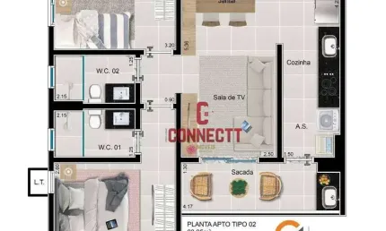 Apartamento com 2 dormitórios à venda, 60 m² por R$ 339.000,00 - Bonfim Paulista - Ribeirão Preto/SP