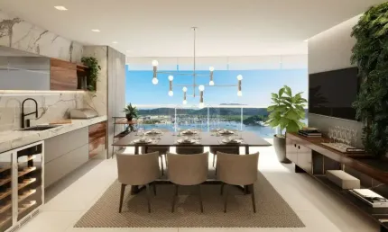 Apartamento de 163m² com 3 suítes e 3 vagas , Lazer completo na Ponta da Praia em Santos